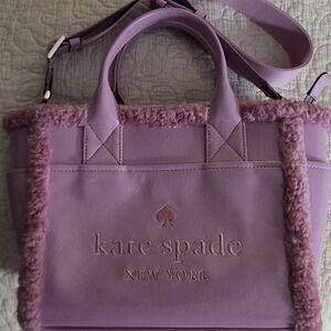 Kate Spade Jette Faux Shearling Pink Quartz Tote Bag New W/out Tags